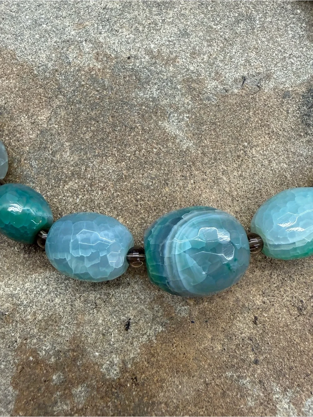 Teal Agate Beaded Necklace - Women Jewelry